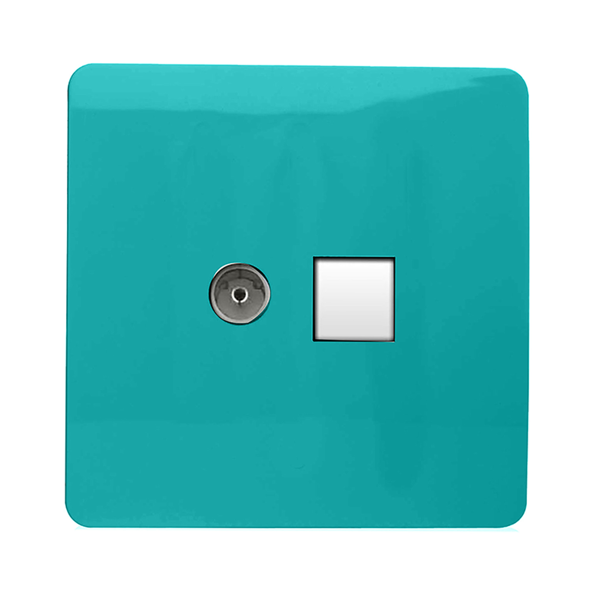 ART-TV+PCBT  TV Co-Axial & PC Ethernet Bright Teal